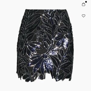 Milly Black and Blue Sequin Mini Skirt WORN ONCE